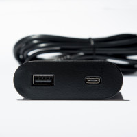 VersaPick, 1x USB A/C, oval, black mat