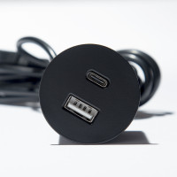 VersaPick, 1x USB A/C, round, black mat