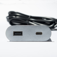 VersaPick, 1x USB A/C, oval, stainless steel