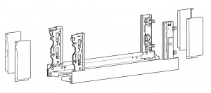 HETTICH 9257139 AvanTech You držáky pro individuální materiál 187/550 stříbrné L