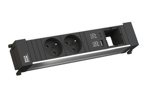 BACHMANN 916.528 socket unit 2x 230V + USB A/C 22W + 1x free module
