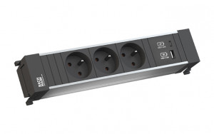BACHMANN 916.526 socket unit 3x 230V + USB A/C 22W
