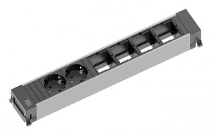 BACHMANN 916.025 Power Frame 2x Schuko, 4x user module