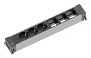 BACHMANN 916.007 Power Frame 3x Schuko, 3x user module