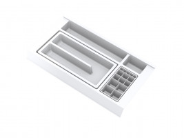 GOLLINUCCI Bathroom organizer with acc. for a depth of 450 mm, white 241x422x53