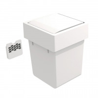 GOLLINUCCI Door basket 5 ls with revolving lid, white 174x176x229