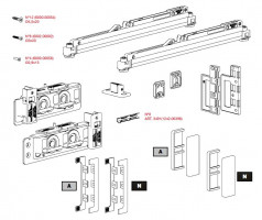 TERNO Diva Fluid set fitting for wooden doors with damping 30-80kg