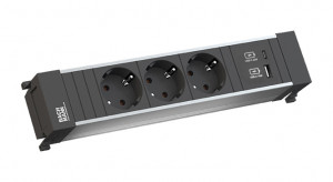 BACHMANN 916.502 socket unit 3x 230V schuko + USB A/C 22W