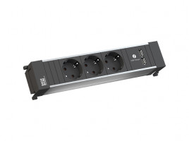BACHMANN 916.173 socket unit 3x 230V schuko + USB A 15W