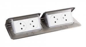 LEGRAND Pop-up double, 4x 230V, stainless steel
