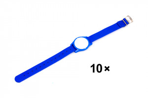LEHMANN Nylon bracelet (watch) with a chip for RFID Mifare® locks, blue, 10 pcs