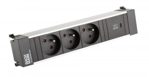 BACHMANN 916.530 socket unit 3x 230V + USB C 30W