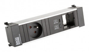BACHMANN 916.527 socket unit 1x 230V + USB A/C 22W + 1x free module
