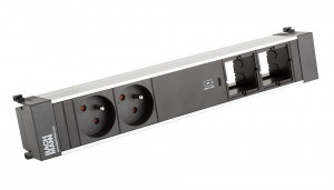 BACHMANN 916.532 socket unit 2x 230V + USB C 60W + 2x free module