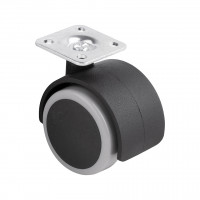 StrongCastors Castor with softened tread, diameter 50, gray, with plate