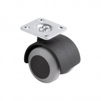 StrongCastors Castor with softened tread, diameter 40, gray, with plate