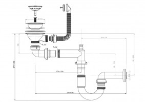 StrongSinks Siphon to save space for stainless steel sink