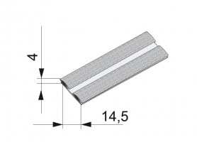 SEVROLL plug-in stop brush 14x4mm gray