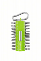 BOSCH 2607002823 Screwdriver bit set with carabiner (light green), 21 pcs