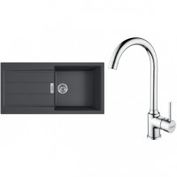 FRANKE Set T108Č S2D 611-100 black + FP 9000.031