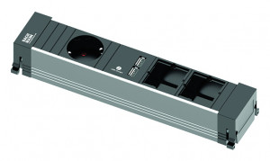BACHMANN 916.0041 socket unit 1x 230V schuko+ USB A/A+ 2x free module