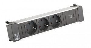 BACHMANN 916.506 socket unit 3x 230V schuko + USB C 30W