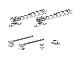TERNO Classic fitting set for sliding doors 80kg, 1 door, 2x liquid damper
