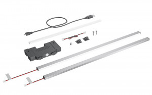 HETTICH 9305746 lighting cover profile for AvanTech YOU stainl.steel,max 650mm