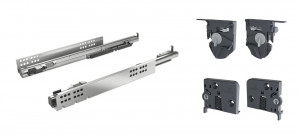 K-HETTICH set Quadro 4D V6 SiSy 550mm/30kg for sidewall 16mm + coupling set