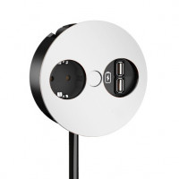 BACHMANN 931.231 Twist, 1x 230V + 1x USB-A/A, white matt (RAL 9010), SCHUKO