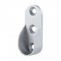 Holder for wardrobe rod oval silver