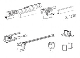 TERNO Evolution fittings set,interior sliding door 80kg,1x damper,1x absorber