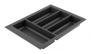 Cutlery tray Classico Kristall softTouch d. 45 W 40 (322 x 424 mm) black