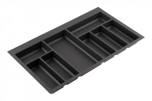 Cutlery tray Classico Kristall softTouch d. 45 W 80 (722 x 424 mm) black