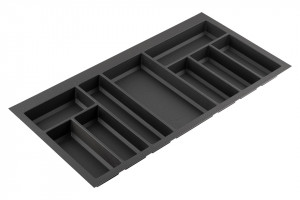 Cutlery tray Classico Kristall softTouch d. 45 W 90 (822 x 424 mm) black