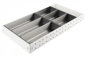 StrongMax cutlery tray complete set H=550, W=276mm white, cups included 3+3