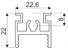 SEVROLL 05793 GM 18 guide profile 2,35m silver