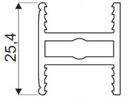 SEVROLL 05926 GM 18 connecting profile H25 3m black matt