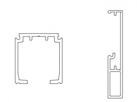 TERNO Universal Evolution guide set for 1 door 2000mm black anodized