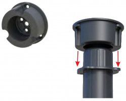 Flange for the support leg of the central bed beam +25mm