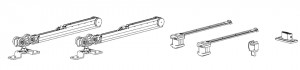 TERNO Classic fittings set for interior sliding doors 120kg, 1 leaf, 2x damper
