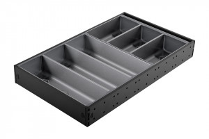 StrongMax cutlery tray complete set L=500mm, W=276mm black, cups included 3+3