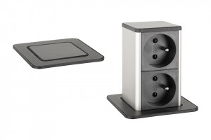 StrongPower PowerUp socket, 2x230V, Black, Fr
