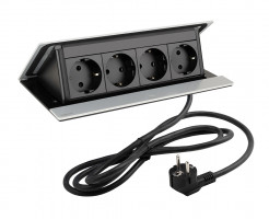 LEGRAND PopUp, 4x230V, anodized aluminum, SCHUKO