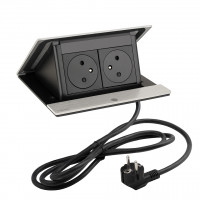 LEGRAND PopUp, 2x230V, brushed aluminum