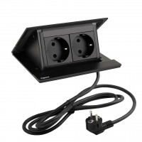 LEGRAND PopUp, 2x230V, black matt, SCHUKO