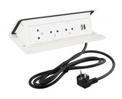 LEGRAND PopUp, 3x230V, 1x USB A/C, white matt