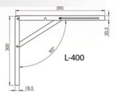 Folding bracket 400mm galvanized