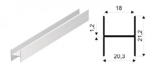 SEVROLL 04447 connecting strip Simple/Blue H21 3m (for laminate 18mm) silver
