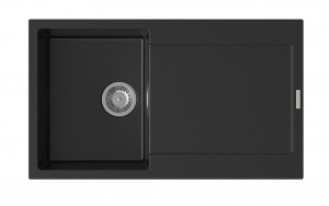 StrongSinks S3 Sink granite ZALA 860,dim. 860x500 mm,with draining board,black